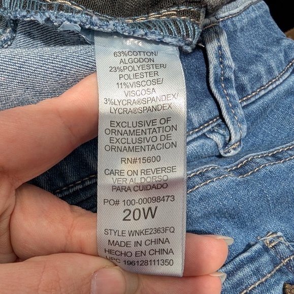 Democracy "Ab"solution Technology Distressed Medium Wash Straight Jeans Size 20W - Picture 11 of 13